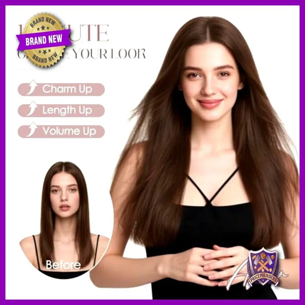 16 Inch Real Human Hair Extensions Clip in Remy Hairpiece Adjustable Wire